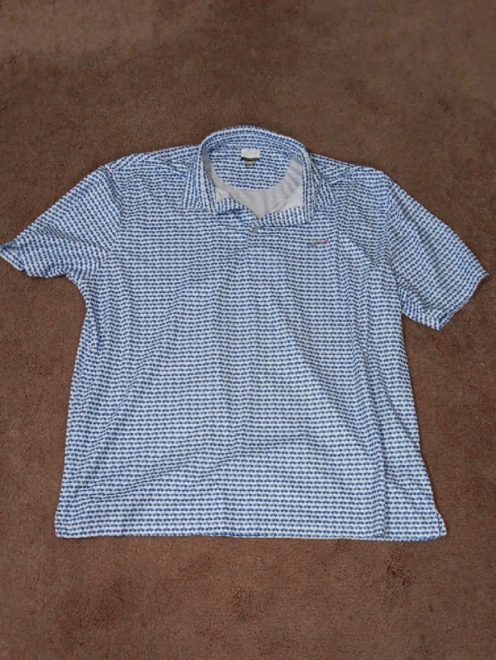 Greg Norman Collection Light Blue Patterned Polo